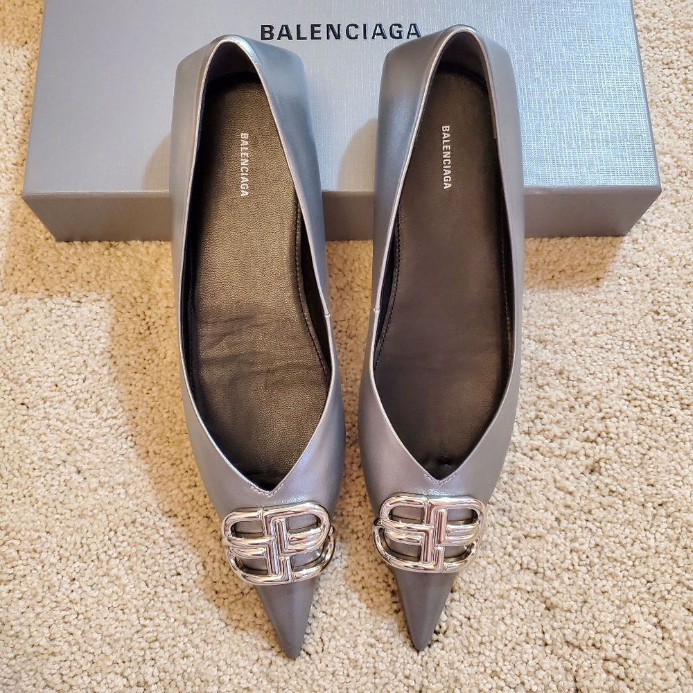 Balenciaga Metallic Ballerina Flats